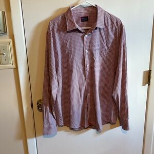 UNTUCKit Men's Red and White Plaid Shirt